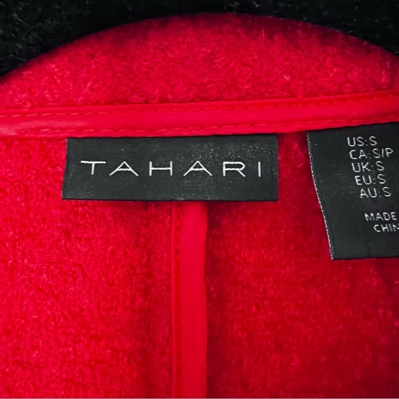 EUC Tahari Boiled Wool Zip Blazer in Orange size Small - Picture 7 of 10